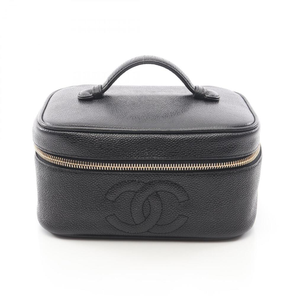 Chanel Coco Mark Handbag Leather Calfskin Cowhide Black